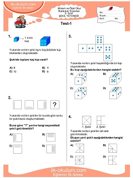 1. sınıf Bilsem Genel Yetenek Testileri